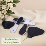 Lijadora de pies para pedicura con mango de plástico, reemplazable, higiénica, segura y asequible para uso en salones, spas y hogares. Diseño ergonómico antideslizante, no necesita batería, herramientas para pedicura, cuidado de pies en salones, herramie