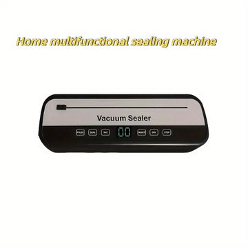 Máquina de sellado multifuncional para el hogar, sellador de alimentos negro simple y elegante, sella alimentos secos y húmedos, polvo de condimento, adecuado para varios escenarios, pequeño regalo de cocina.