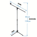 SIAETIUR Tripode de micrófono de hierro, altura ajustable, conector XLR, soporte de micrófono de metal portátil para grabaciones y presentaciones en vivo