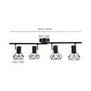 1pc HIMGOR Industrial Luz de techo de montaje semibrillo de 4 luces, jaula de metal negro con base E14, diseño desmontable para dormitorio, sala de estar y comedor - No incluye bombillas, incluye accesorios de instalación, lámpara de techo para sala de e