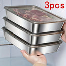 2/3 piezas de Contenedor de Alimentos de Acero Inoxidable - Antifugas, reutilizable, ideal para frutas, carne y verduras | Fácil de limpiar, organizador apilable para refrigeradores, congeladores y despensas, uso en exteriores y hogar