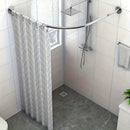 Barra para cortina de baño ajustable de acero inoxidable, fácil de instalar, diseño en L sin necesidad de taladrar, ideal para baños, tinas y tiendas de ropa, duradera y elegante
