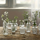 Juego de 10/20 Piezas de Jarrones de Vidrio Transparentes de Relieve Simple y Creativo, Adecuados para Decoración de Bodas, Hogar, Mesa de Comedor y Fiestas