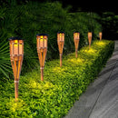 Lámpara solar de 12 LED con efecto de llama parpadeante: decoración de jardín para exteriores, camping, césped, senderos, parques, entradas y jardines, iluminación solar | Efecto de llama parpadeante | Lámpara con energía solar