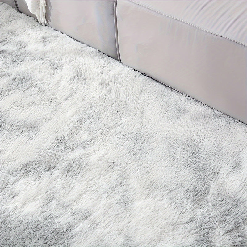 1pc Alfombra de Área Suave y Esponjosa en Forma de Rectángulo, Alfombra de Habitación Plush, Alfombra de Piso Gruesa Antideslizante, Tamaño Sala de Estar, Hecha a Máquina con Fibra de Poliéster, Pila Baja, Lavable, Uso Interior