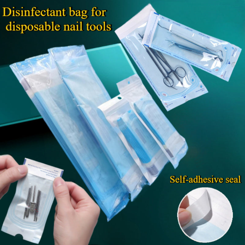 Bolsas desechables para herramientas de uñas, 20/50 unidades, con cierre automático, sin aroma, para manicura y pedicura, de un solo uso