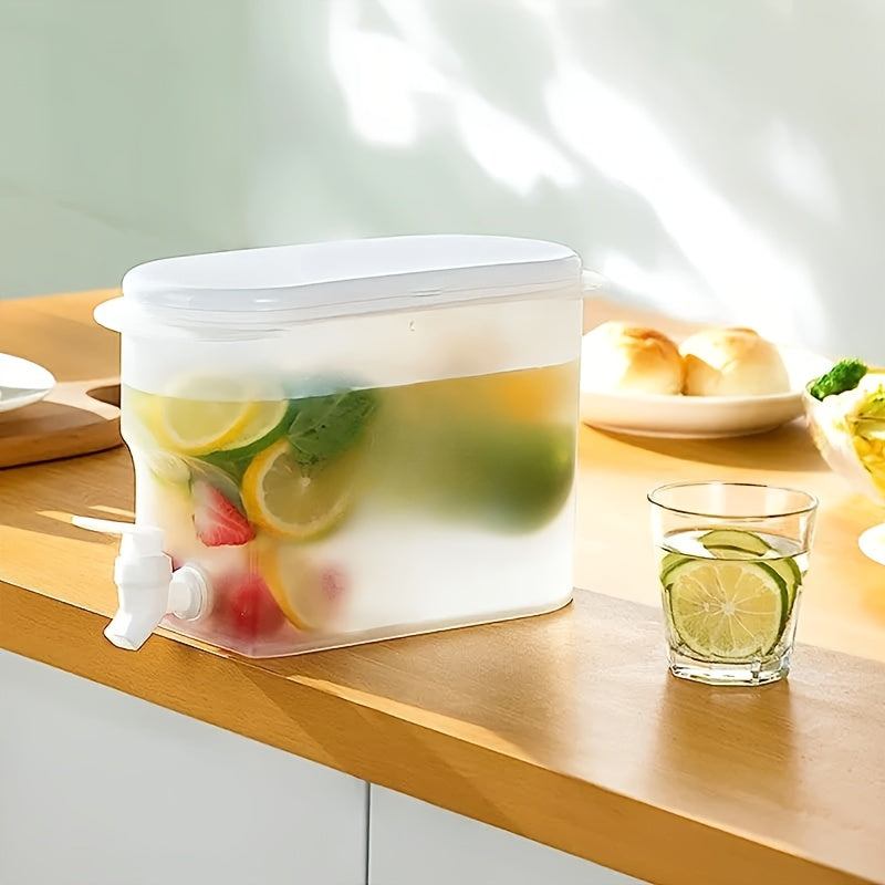 Dispensador de Bebidas de Plástico de Gran Capacidad con Grifo - Jarra Fría Duradera para Almacenamiento en Nevera, Diseño Transparente y Pico de Vertido Fácil, Ideal para Limonada, Té Helado, Bebidas Caseras - Esenciales de Cocina y Comedor, Utensilios
