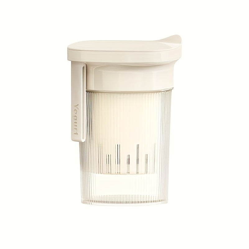 1pc Colador para Yogur Griego de Alta Resistencia con Tela Filtro - Herramienta Manual No Eléctrica para Yogur Casero, Queso y Leche de Soya, Paneer - Diseño Fácil de Limpiar, Organizador Compacto para Encimera - Ideal para Hogar, Dormitorio u Oficina -