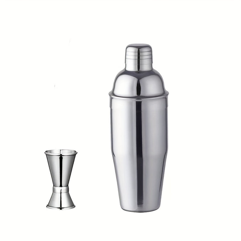 Juego de coctelera de acero inoxidable de 24 oz con jigger y cuchara mezcladora - Kit de barman profesional con colador incorporado para Martini, Margarita y mezcla de bebidas