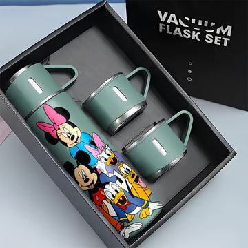 Juego de Taza Térmica de 17oz con Diseño de Mickey Mouse y Minnie Mouse de Disney, Botella Aislada al Vacío de Acero Inoxidable para Café Caliente y Frío, Termo para Agua Suministros Escolares Regreso a Clases LHB03191