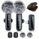8 unidades de micrófono inalámbrico lavaliere adecuado para for iphone 7 8 9 10 11 12 13 14 15 16 Pro Max, compatible con iOS y Android. Micrófono mini con pantalla LED, clip-on para grabación de video, TikTok, y vlog.