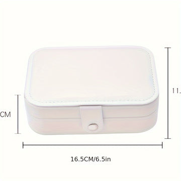 1pc Estuche de joyería clásico de cuero sintético, estuche de viaje portátil, forrado de cuero sintético, con exhibición ajustable y extraíble, para collares, anillos, pendientes, ideal regalo para el Día de la Madre, Estuches de joyería