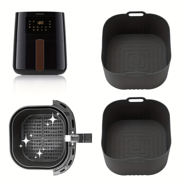 bandeja de silicona para hornear de 6,7 pulgadas (17 cm) - Superficie antiadherente, fácil de limpiar, ideal para Philips HD9252, HD9200, HD9255, bandeja de silicona para hornear, hornear, asar y microondas, bandeja de silicona fácil de limpiar