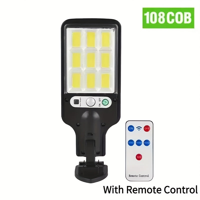 Luz de calle con control remoto alimentada por energía solar, con carga automática, detección de brillo y iluminación nocturna -, desde el anochecer hasta el amanecer, carga automática para garaje, exterior de RV - Diseño duradero de plástico, luces sola