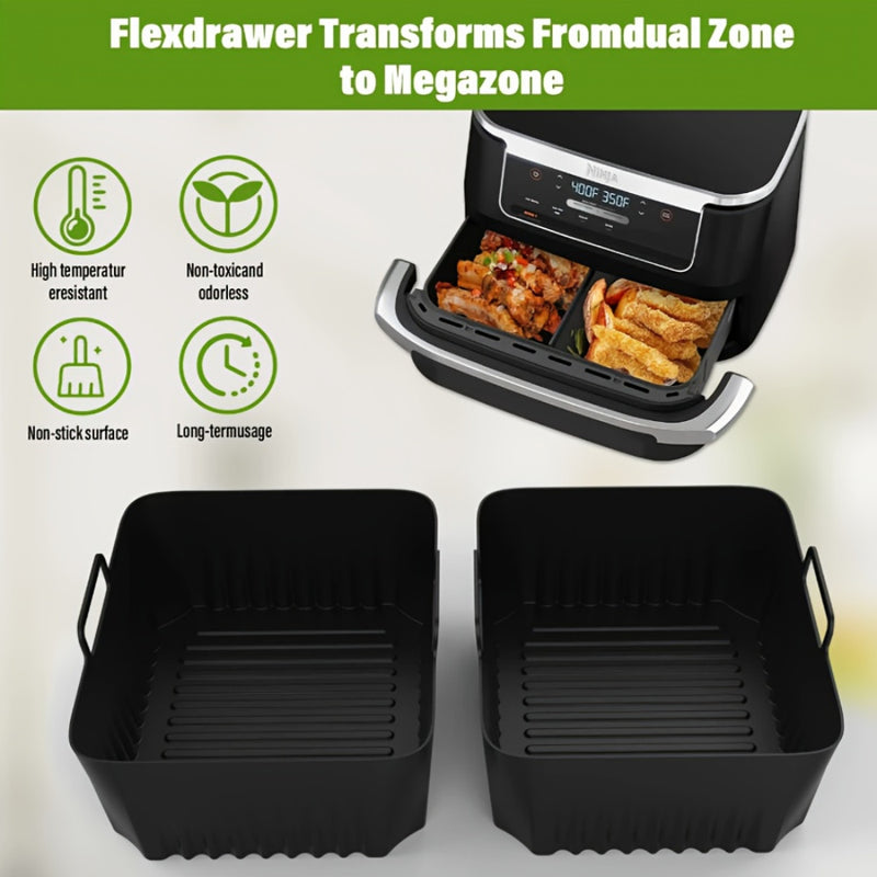 3 piezas de fundas de silicona antiadherentes para freidor de aire, compatibles con AF500UK, fáciles de limpiar, reutilizables, seguras para alimentos, accesorio de cocina.