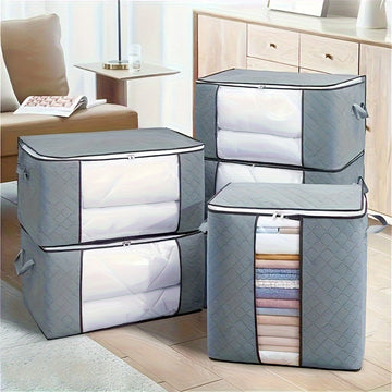 Bolsa de Almacenamiento Extra Grande Plegable para Mantas, Ropa de Cama y Edredones - Organizador Versátil con Cierre de Cremallera, Ideal para la Organización del Hogar, Almacenamiento Debajo de la Cama