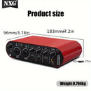 Interfaz de audio USB NXG de 24 bits/192 kHz, potencia fantasma, plug-and-play para grabación en computadora, podcasting y transmisión, sin ruido, para creadores de contenido, músicos, compatible con laptops, alimentado por USB, tensión máxima de 36 V