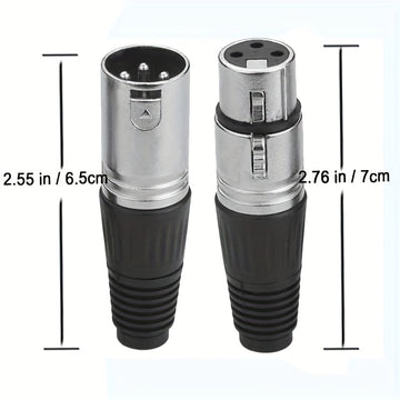 2pcs Cables XLR, Macho a Hembra, Cables de Audio y Iluminación Profesionales de 3 Pines para Micrófonos, Altavoces, Mezclador, Amplificador - Rojo y Azul, Funda Resistente, Alivio de Tensión Tri-Grip, Rendimiento Sin Ruido, Paquete de Cables de Micrófono