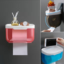 1pc Soporte de Papel Higiénico Impermeable para Montar en la Pared con Cajón - Adhesivo, No Necesita Batería, Ideal para la Organización del Baño y Esenciales de Limpieza