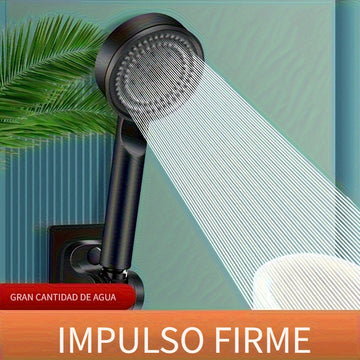1 unidad de cabezal de ducha de alta presión con 5 modos, 5 velocidades ajustables y 5 patrones de rociado - Cabezal único montado en pared para decoración de baño, material ABS duradero para una experiencia de ducha moderna, flujo de agua ajustable, pre
