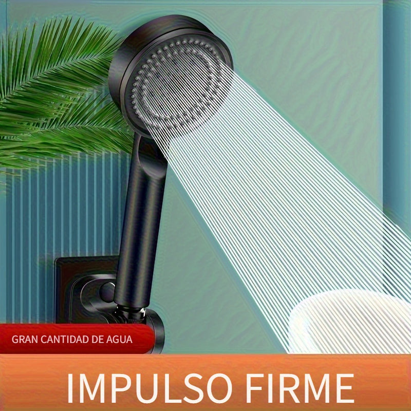 1 unidad de cabezal de ducha de alta presión con 5 modos, 5 velocidades ajustables y 5 patrones de rociado - Cabezal único montado en pared para decoración de baño, material ABS duradero para una experiencia de ducha moderna, flujo de agua ajustable, pre