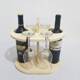Elegante estante de vino de madera con copas de vino integradas - Diseño de madera natural pulido, almacenamiento ahorrador de espacio para botellas y copas, perfecto para uso en casa o en restaurantes, decoración de vino.
