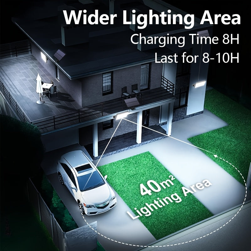 Luces solares para exteriores, IP65, 400 luces LED solares, con detector de movimiento PIR altamente sensible mejorado, desde el amanecer hasta el atardecer, super brillantes, auto NO/OFF, iluminación de seguridad para la casa, la puerta principal, la en