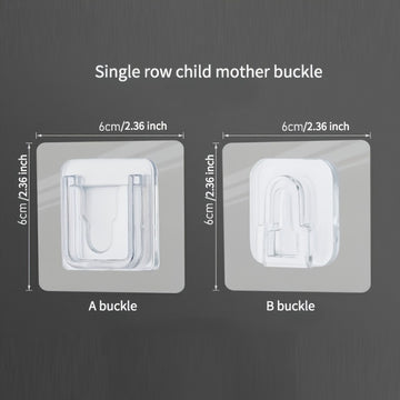 10pcs Ganchos Adhesivos de Plástico Transparente Modernos, Soporte de Regleta de Pared con Hebilla de Encaje, Sujeción Sin Taladro para Organización de Baño y Puertas, Ganchos de Utilidad de Fácil Instalación