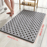 Alfombra de Ducha Antideslizante Meize con Ventosas Fuertes - Drenaje Rápido, Círculos de Masaje, Ideal para Duchas, Hoteles y Bañeras - Gris Oscuro/Khaki, Alfombras de Ducha para el Interior de la Ducha