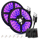 1/2/4 Paquete de Luces UV Negras con Enchufe USB, 5V LED Adhesivo Luz Negra 385-400nm, para Halloween/Navidad, Pintura en Vidrio y Fiestas Luminosas, 2.5m/paquete, 150LED/paquete, Ideal para Navidad