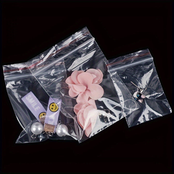 100 bolsas de celofán transparente con cierre hermético, estilo contemporáneo, organizador de almacenamiento para cocina y hogar, material plástico, para canastas, cajas, contenedores y organizadores del hogar