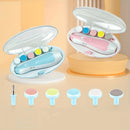 Kit eléctrico de cortaúñas 6 en 1 para adolescentes, rosa y azul - con luz LED, 6 almohadillas de lijado y lima de uñas, para embellecer uñas de manos y pies de forma segura y fácil, desde la adolescencia hasta la adultez - Accesorios para uñas