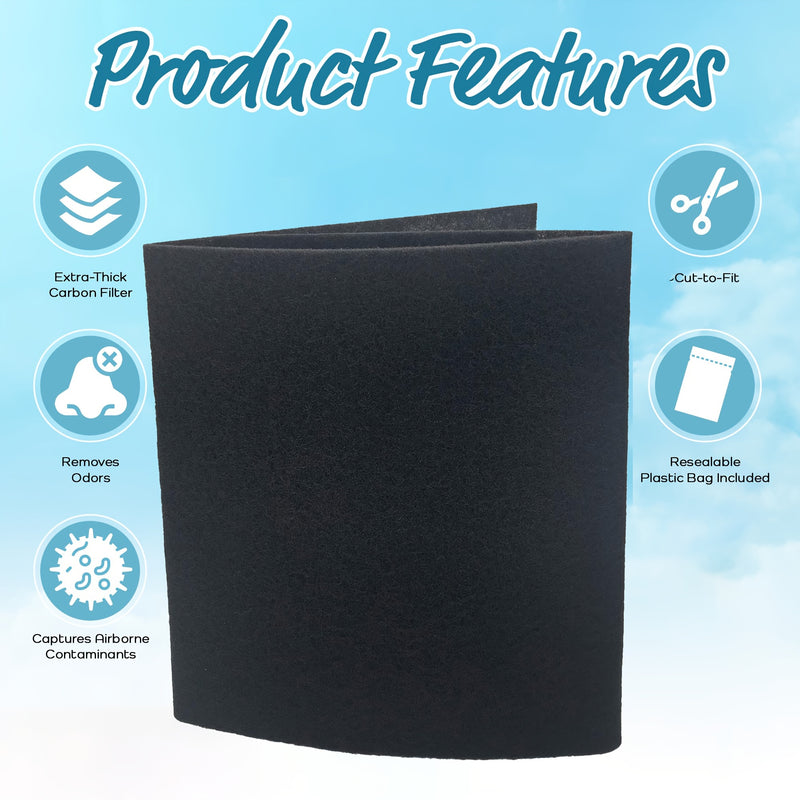 1 Paquete de almohadilla de filtro de carbón activado de corte a medida 40,64x121,92 cm - Hoja de prefiltro universal para purificadores de aire, ventilaciones, HVAC, eliminación de olores, filtro de repuesto para limpiador de aire de carbón