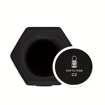 Filtro pop de esponja y goma G-MARK para micrófonos - Pantalla antiviento para grabación en estudio, reducción de ruido, bola de espuma insonorizada, diseño hexagonal, compatible con micrófonos estándar, accesorio para grabación en estudio | Pantalla hex