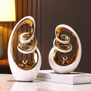 2 piezas de juego de jarrones decorativos de cerámica estilo glam, decoración abstracta escultórica de mesa para sala de estar, centro de mesa de oficina, decoración navideña para el hogar.