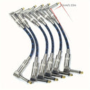 Conjunto de 6 cables de parche para guitarra de 6 pulgadas en ángulo recto - Cables de instrumento macho a macho de 1/4" TS, Conector de alta calidad Cat 5e para pedales, Conectores flexibles de forma redonda