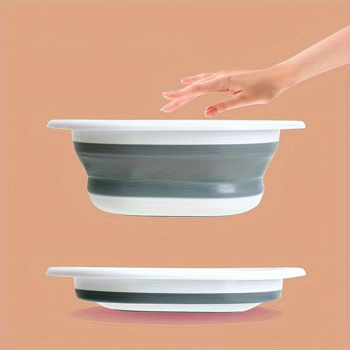 Juego de 3 piezas de baño de pies plegable cuadrado, bañera de pies portátil