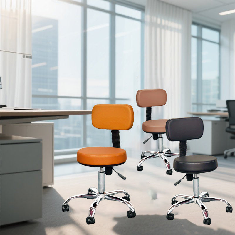 Silla de oficina ergonómica de 1 pieza - Diseño cómodo, sin sedentarismo, levantable y rotativo, con botón de empuje, estructura de plástico duradera, ideal para uso de computadora en casa en el salón o estudio, silla de oficina