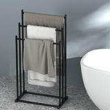 1 pieza, perchero moderno de 3 niveles independiente - Soporte resistente para toallas de baño y piscina, organizador multifuncional que ahorra espacio, para uso en interiores o exteriores, sin necesidad de instalación