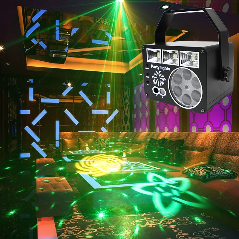 Proyector de Luz Estroboscópica LED con USB y Control Automático y por Voz - , Activado Remotamente para Fiestas, Raves y Decoraciones de Eventos (Lunes Cibernético, Navidad, Acción de Gracias, Día de los Muertos, Diwali)