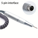 5 Núcleos Manguera Profesional para Taladro de Uñas 35000 RPM, Accesorio para Manicura y Pulido de Uñas con Lima (Plateado)