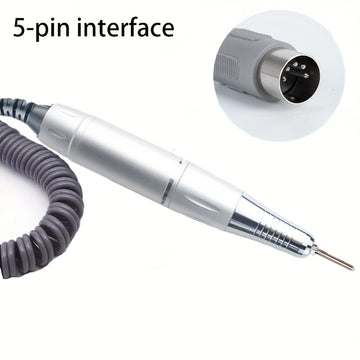 5 Núcleos Manguera Profesional para Taladro de Uñas 35000 RPM, Accesorio para Manicura y Pulido de Uñas con Lima (Plateado)