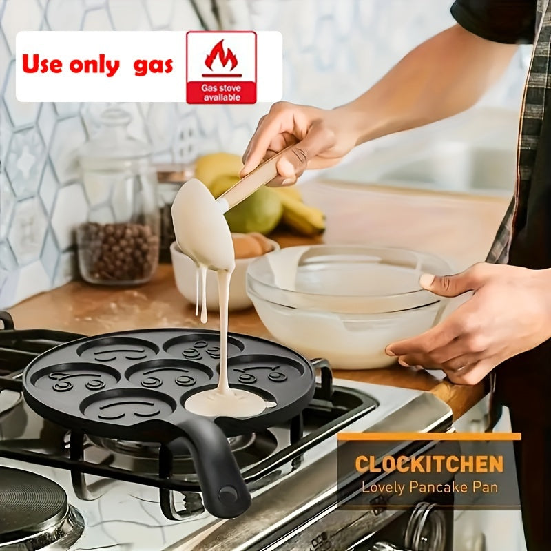 Sartén de panqueques de 7 tazas con molde de waffle - Aleación de aluminio duradera, perfecta para hacer panqueques esponjosos, waffles y blinis, ideal para uso doméstico y en restaurantes, panqueques de calidad de restaurante | Diseño decorativo de panq