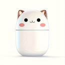 Humidificador Portátil USB de 8.45oz con Diseño de Gato Lindo & Difusor de Aceites Esenciales - Doble Niebla, Aroma y Control de Humedad para Coche, Oficina o Hogar, Rosa con Detalles Blancos, Facciónación de Alta Potencia, Material ABS, Humidificador de