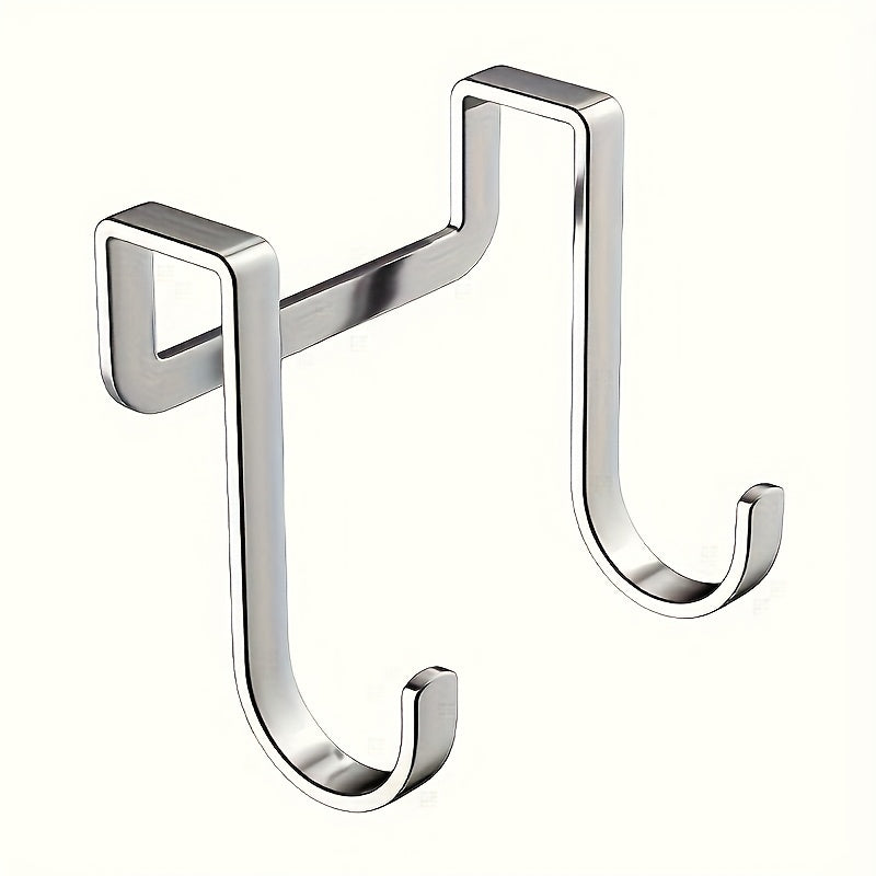 1 gancho de acero inoxidable en forma de S, gancho resistente para puerta sin taladro con acabado pulido, organizador multiusos para cocina, sala o habitación, ideal para colgar llaves, toallas, bolsas y más, ganchos utilitarios