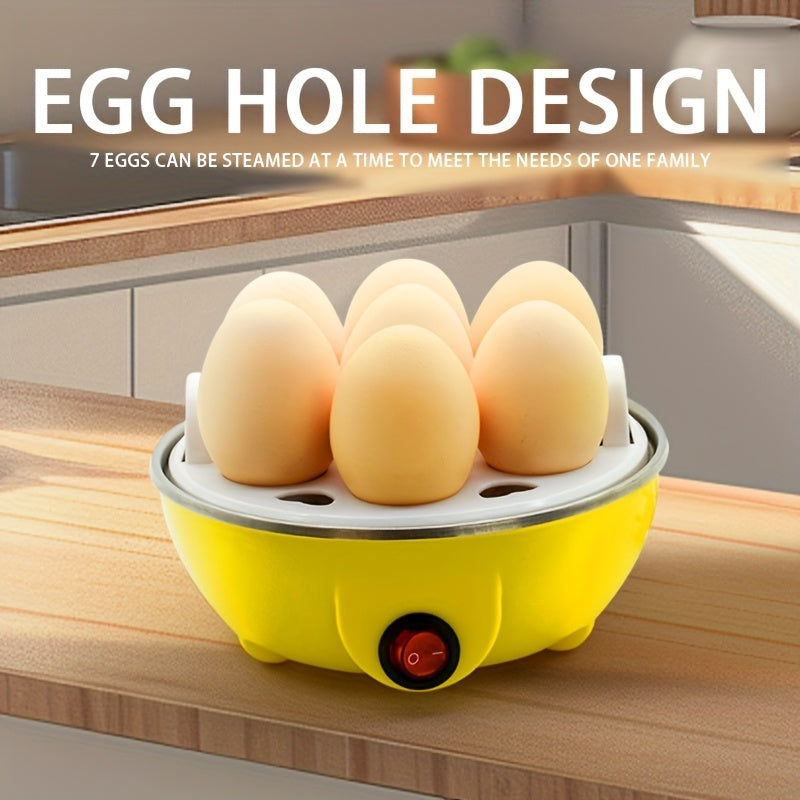 Olla multifuncional para huevos con cocción automática, apagado automático, capacidad de 7 huevos, apta para cocinar panecillos al vapor, huevo duro, batatas moradas y otros alimentos