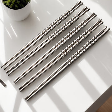1/2/5/10 Pares de Palillos de Acero Inoxidable - Agarre Espiral, Reutilizable, Ligero, Antideslizante, Ideal para Uso en Casa y Restaurante - Perfecto para Navidad, Halloween, Pascua, Janucá
