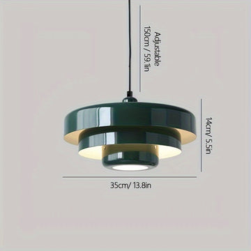 Lámpara colgante semirecargable] Estilo cremoso elegante, lámpara de techo de varios niveles, acabado naranja brillante, luz colgante de metal con centro iluminado para sala, cocina, dormitorio, estudio - Art Deco moderno, ahorro de energía con control d