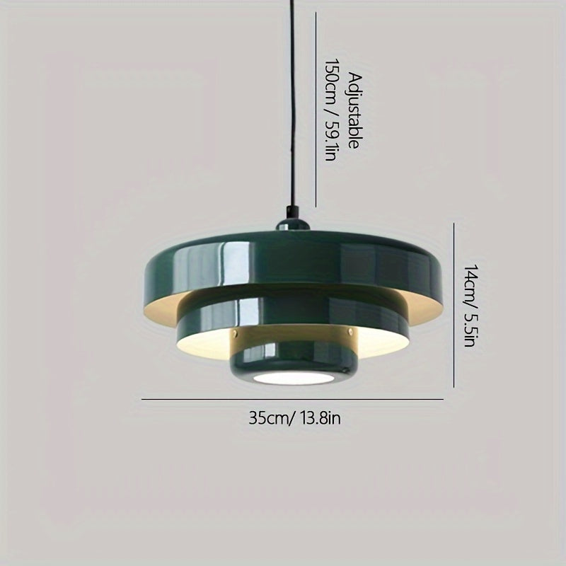Lámpara colgante semirecargable] Estilo cremoso elegante, lámpara de techo de varios niveles, acabado naranja brillante, luz colgante de metal con centro iluminado para sala, cocina, dormitorio, estudio - Art Deco moderno, ahorro de energía con control d