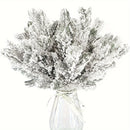 Elección popular] 10 ramas artificiales de pino con efecto nevado, ramas de pino falsas con escarcha para árbol de Navidad, coronas, guirnaldas y decoración navideña, ramitas, esprays y manualidades